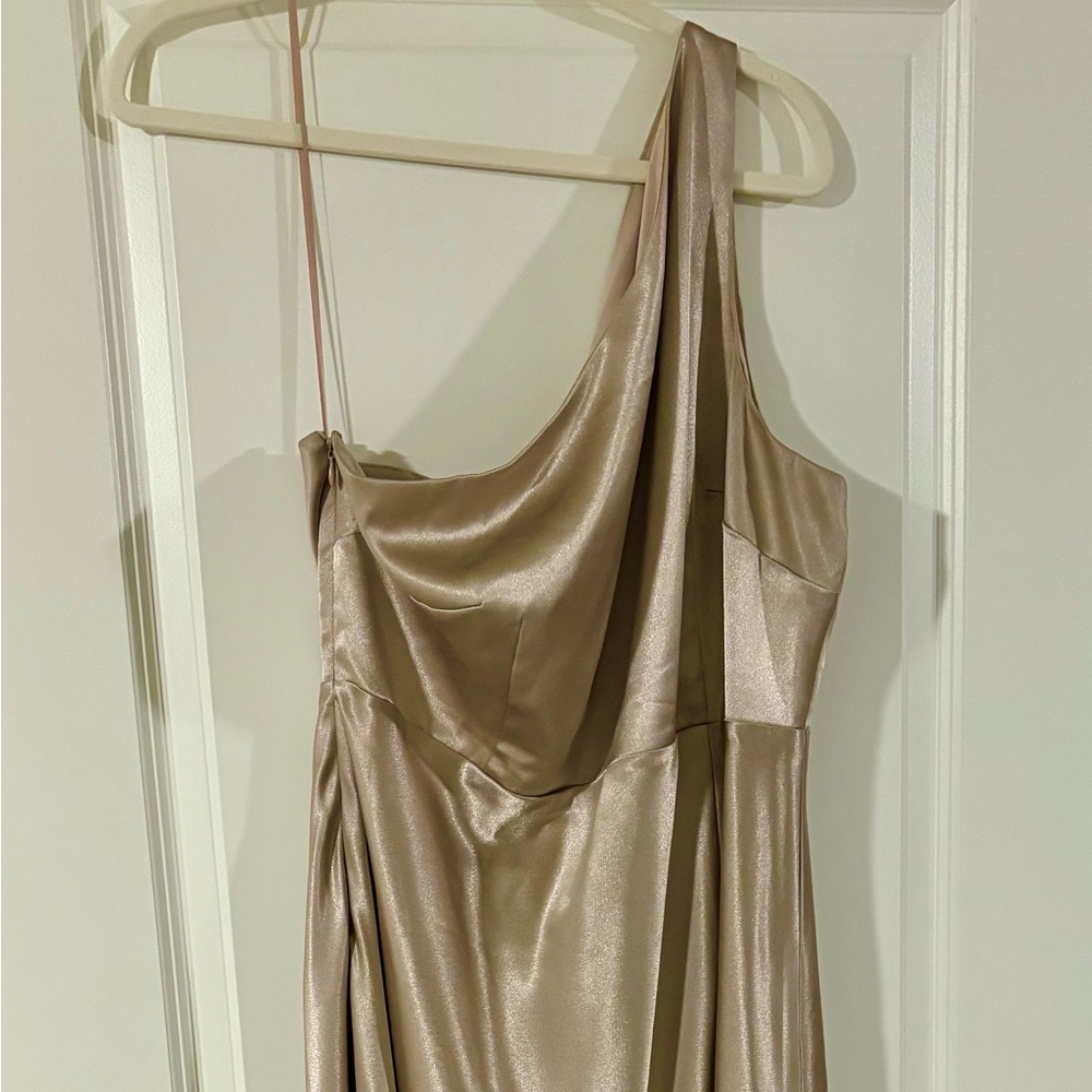 Birdy Grey One-Shoulder Bridesmaid Dress, Champagne